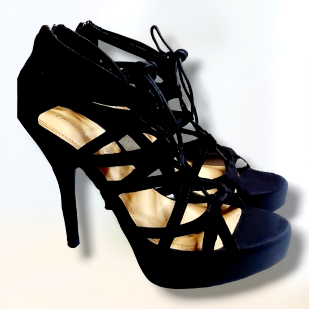 Chinese Laundry Black Strappy Heels